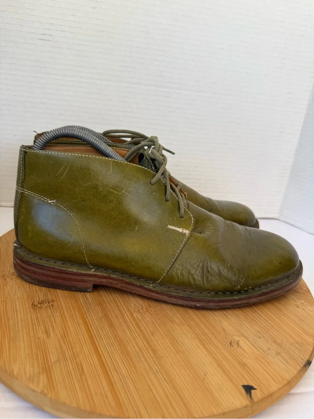 Cole Haan Nathan Chukka Ankle Boots Men’s 8.5 Olive Green Leather C12106